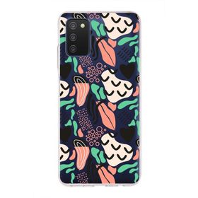 Printify Samsung Galaxy A03s İle Uyumlu 1mm Kapak Memphis Desen Tasarımlı Şeffaf Silikon Cep Telefonu Kılıfı