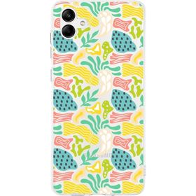 Printify Samsung Galaxy A03s İle Uyumlu 1mm Kapak Memphis Desen Tasarımlı Şeffaf Silikon Cep Telefonu Kılıfı