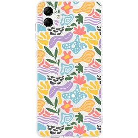 Printify Samsung Galaxy A04 İle Uyumlu 1mm Kapak Memphis Desen Tasarımlı Şeffaf Silikon Cep Telefonu Kılıfı