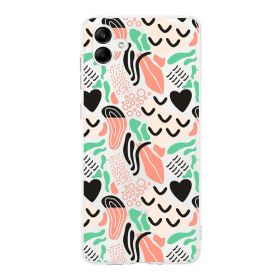 Printify Samsung Galaxy A04 İle Uyumlu 1mm Kapak Memphis Desen Tasarımlı Şeffaf Silikon Cep Telefonu Kılıfı