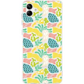 Printify Samsung Galaxy A04 İle Uyumlu 1mm Kapak Memphis Desen Tasarımlı Şeffaf Silikon Cep Telefonu Kılıfı