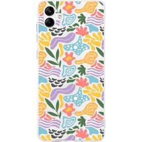 Printify Samsung Galaxy A04 İle Uyumlu 1mm Kapak Memphis Desen Tasarımlı Şeffaf Silikon Cep Telefonu Kılıfı