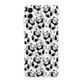 Printify Samsung Galaxy A04 Kamera Korumalı Kapak Panda Tasarımlı Şeffaf Kılıf
