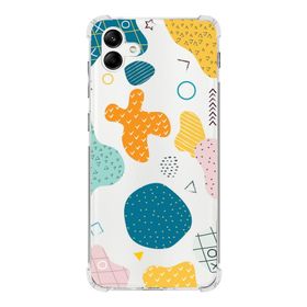 Printify Samsung Galaxy A04 Köşe Korumalı Antişok Kapak Geometrik Şekiller Tasarımlı Şeffaf Kılıf