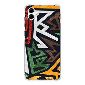 Printify Samsung Galaxy A04 Köşe Korumalı Antişok Kapak Grafiti Tasarımlı Şeffaf Kılıf