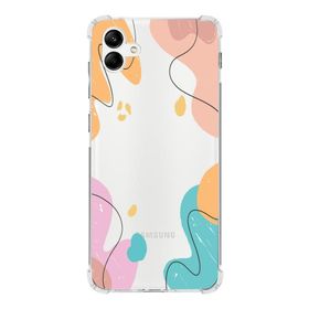 Printify Samsung Galaxy A04 Köşe Korumalı Antişok Kapak Karışık Renkler Tasarımlı Şeffaf Kılıf