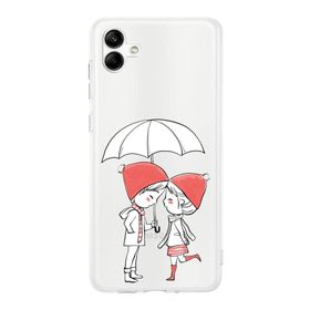 Printify Samsung Galaxy A04 Uyumlu Kamera Korumalı Kapak Aşk Tasarımlı Şeffaf Kılıf