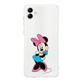 Printify Samsung Galaxy A04 Uyumlu Kamera Korumalı Kapak Minnie Mouse D Tasarımlı Şeffaf Kılıf