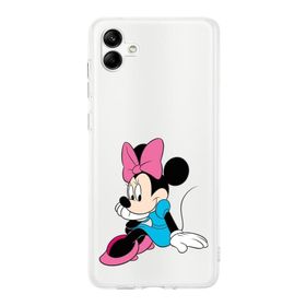Printify Samsung Galaxy A04 Uyumlu Kamera Korumalı Kapak Minnie Mouse E Tasarımlı Şeffaf Kılıf