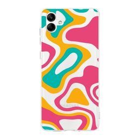 Printify Samsung Galaxy A04 Uyumlu Kamera Korumalı Kapak Renkli Desen B Tasarımlı Şeffaf Kılıf