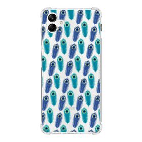 Printify Samsung Galaxy A04 Uyumlu Nazar Boncuğu 4 Baskılı Şeffaf Köşe Korumalı Antişok Kılıf