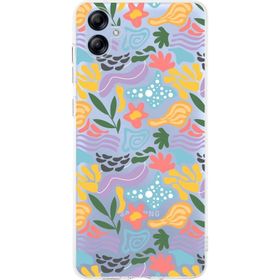 Printify Samsung Galaxy A04e İle Uyumlu 1mm Kapak Memphis Desen Tasarımlı Şeffaf Silikon Cep Telefonu Kılıfı