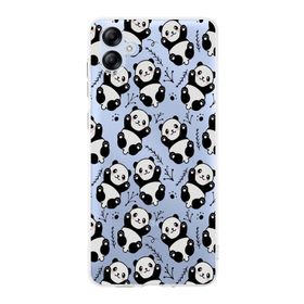 Printify Samsung Galaxy A04e Kamera Korumalı Kapak Panda Tasarımlı Şeffaf Kılıf