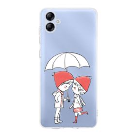 Printify Samsung Galaxy A04e Uyumlu Kamera Korumalı Kapak Aşk Tasarımlı Şeffaf Kılıf