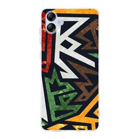 Printify Samsung Galaxy A04e Uyumlu Kamera Korumalı Kapak Grafiti F Tasarımlı Şeffaf Kılıf
