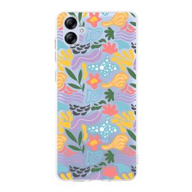 Printify Samsung Galaxy A04e Uyumlu Kamera Korumalı Kapak Memphis Desen B Tasarımlı Şeffaf Kılıf