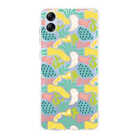 Printify Samsung Galaxy A04e Uyumlu Kamera Korumalı Kapak Memphis Desen C Tasarımlı Şeffaf Kılıf