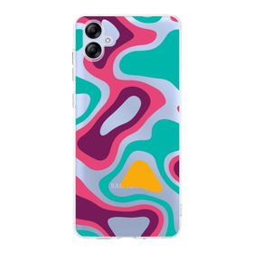Printify Samsung Galaxy A04e Uyumlu Kamera Korumalı Kapak Renkli Desen A Tasarımlı Şeffaf Kılıf