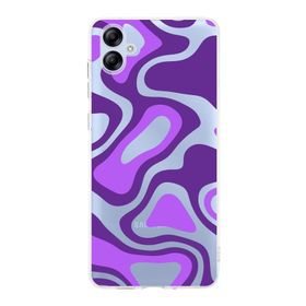 Printify Samsung Galaxy A04e Uyumlu Kamera Korumalı Kapak Renkli Desen F Tasarımlı Şeffaf Kılıf