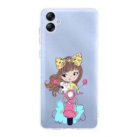 Printify Samsung Galaxy A04e Uyumlu Kamera Korumalı Kapak Vespagirl Tasarımlı Şeffaf Kılıf