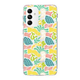Printify Samsung Galaxy A04s İle Uyumlu 1mm Kapak Memphis Desen Tasarımlı Şeffaf Silikon Cep Telefonu Kılıfı