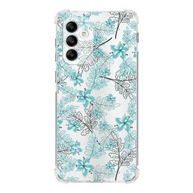 Printify Samsung Galaxy A04S Köşe Korumalı Antişok Kapak Floral Su Yeşili Tasarımlı Şeffaf Kılıf