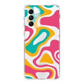 Printify Samsung Galaxy A04S Köşe Korumalı Antişok Kapak Renkli Desen Tasarımlı Şeffaf Kılıf