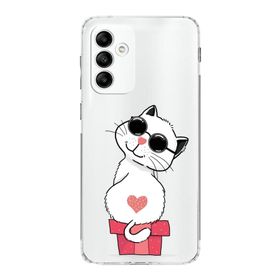 Printify Samsung Galaxy A04s Uyumlu Kamera Korumalı Kapak Coolcat Tasarımlı Şeffaf Kılıf