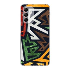 Printify Samsung Galaxy A04S Uyumlu Kamera Korumalı Kapak Grafiti F Tasarımlı Şeffaf Kılıf