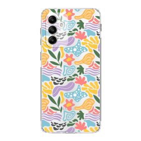 Printify Samsung Galaxy A04s Uyumlu Kamera Korumalı Kapak Memphis Desen Tasarımlı Şeffaf Cep Telefonu Kılıfı