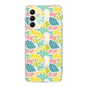 Printify Samsung Galaxy A04s Uyumlu Kamera Korumalı Kapak Memphis Desen Tasarımlı Şeffaf Cep Telefonu Kılıfı