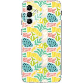 Printify Samsung Galaxy A04s Uyumlu Kamera Korumalı Kapak Memphis Desen Tasarımlı Şeffaf Cep Telefonu Kılıfı