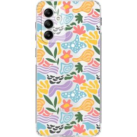 Printify Samsung Galaxy A04s Uyumlu Kamera Korumalı Kapak Memphis Desen Tasarımlı Şeffaf Cep Telefonu Kılıfı