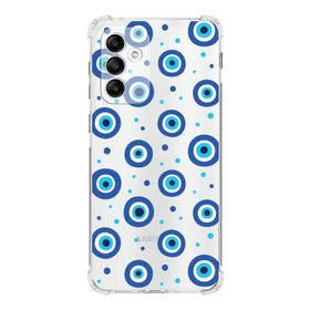 Printify Samsung Galaxy A04s Uyumlu Nazar Boncuğu 1 Baskılı Şeffaf Köşe Korumalı Antişok Kılıf
