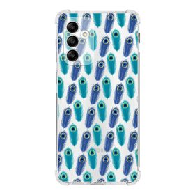 Printify Samsung Galaxy A04s Uyumlu Nazar Boncuğu 4 Baskılı Şeffaf Köşe Korumalı Antişok Kılıf