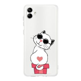 Printify Samsung Galaxy A05 Uyumlu Kamera Korumalı Kapak Coolcat Tasarımlı Şeffaf Kılıf