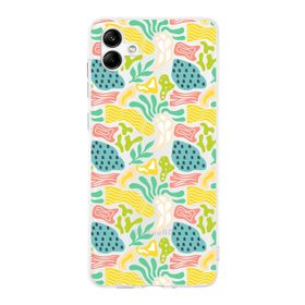 Printify Samsung Galaxy A05 Uyumlu Kamera Korumalı Kapak Memphis Desen C Tasarımlı Şeffaf Kılıf