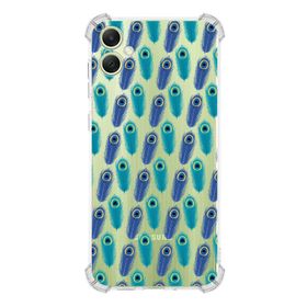 Printify Samsung Galaxy A05 Uyumlu Nazar Boncuğu 4 Baskılı Şeffaf Köşe Korumalı Antişok Kılıf