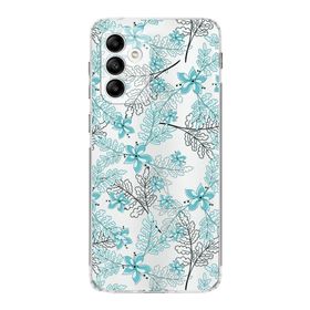 Printify Samsung Galaxy A05s Kamera Korumalı Kapak Floral Su Yeşili Tasarımlı Şeffaf Kılıf