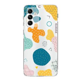 Printify Samsung Galaxy A05s Uyumlu Kamera Korumalı Kapak Geometrik Şekiller Tasarımlı Şeffaf Kılıf
