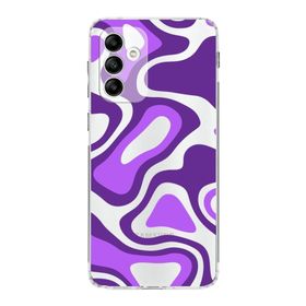 Printify Samsung Galaxy A05S Uyumlu Kamera Korumalı Kapak Renkli Desen F Tasarımlı Şeffaf Kılıf