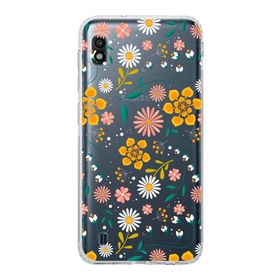 Printify Samsung Galaxy A10 Kamera Korumalı Kapak Çiçek Tasarımlı Şeffaf Kılıf