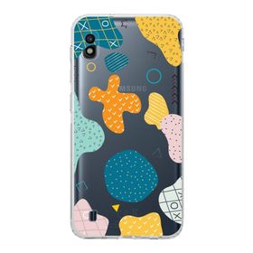 Printify Samsung Galaxy A10 Kamera Korumalı Kapak Geometrik Şekiller Tasarımlı Şeffaf Kılıf