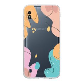 Printify Samsung Galaxy A10 Kamera Korumalı Kapak Karışık Renkler Tasarımlı Şeffaf Kılıf