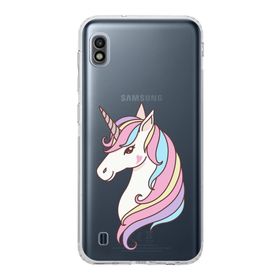 Printify Samsung Galaxy A10 Kamera Korumalı Kapak Unicorn Tasarımlı Şeffaf Kılıf