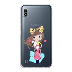 Printify Samsung Galaxy A10 Kamera Korumalı Kapak Vespagirl Tasarımlı Şeffaf Kılıf