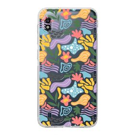 Printify Samsung Galaxy A10 Uyumlu Kamera Korumalı Kapak Memphis Desen Tasarımlı Şeffaf Cep Telefonu Kılıfı