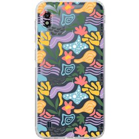 Printify Samsung Galaxy A10 Uyumlu Kamera Korumalı Kapak Memphis Desen Tasarımlı Şeffaf Cep Telefonu Kılıfı