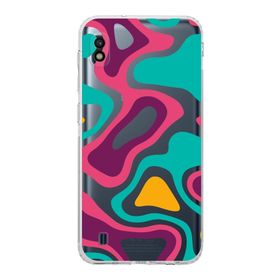 Printify Samsung Galaxy A10 Uyumlu Kamera Korumalı Kapak Renkli Desen A Tasarımlı Şeffaf Kılıf