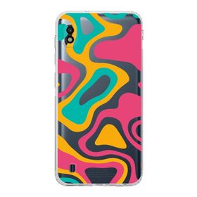 Printify Samsung Galaxy A10 Uyumlu Kamera Korumalı Kapak Renkli Desen B Tasarımlı Şeffaf Kılıf